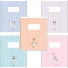 "ECO" Тетрадь 12л А5ф Класс "С" клетка на скобе серия  -Про девочек- 067764