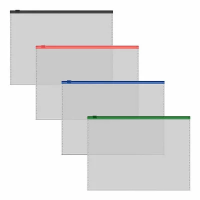 Zip-пакет пластиковый ErichKrause Fizzy Clear, c цветной молнией, A5+, прозрачный, ассорти 61166