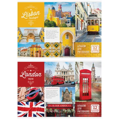 Альбом для рисования 12л А4 на скрепке ArtSpace Путешествия Яркая мозаика Спейс 248330