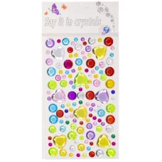 Наклейки-стразы Alingar, акриловые, "Брызги красок", пакет с европодвесом AL10149