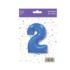 Шар (40\'\'/102 см) Цифра, 2, Синий, 1 шт. в уп. B901762A