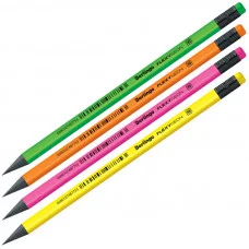 Карандаш ч/г Berlingo "Flexy Neon" HB, с ластиком, черное дерево, заточен., пластиковый, ассорти BERLINGO_ 255789