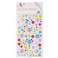 Наклейки-стразы Alingar, акриловые, "Цветы",  пакет с европодвесом AL10168