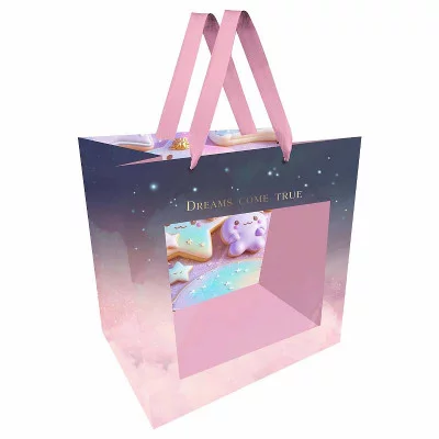 Пакет подарочный 1шт 23*18*10см MESHU "Sweets", отд. фольгой, с окошком 354644