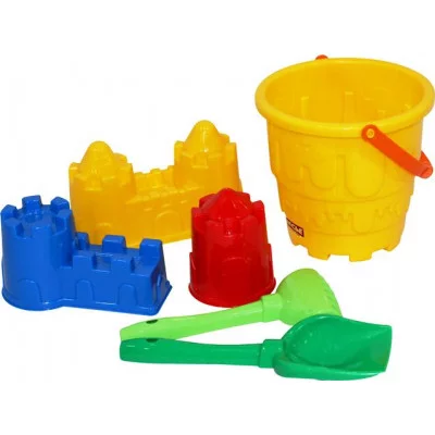 Н-р N524:Ведро-замок+лопатка+грабельки+формочки