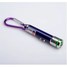 Фонарик карманный с лазером 2 диода режима МИКС 7х1,4х1,4 см 1164116