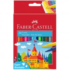 Фломастеры Faber-Castell "Замок", 24цв., смываемые, картон, европодвес 315948