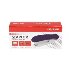 Степлер №10, пластик./к, на 12 листов, в карт. коробке, т.синий, шт ОП-2781