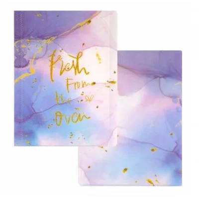 Папка с 40 вкладышами Alingar А4 310х235 мм пластик 400 мкм мраморный дизайн с надписью "Fresh" сиреневый 1шт AL12806/3