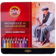 Карандаши акварельные Koh-I-Noor "Mondeluz", 48цв., заточен., метал. пенал Koh-I-Noor 190296