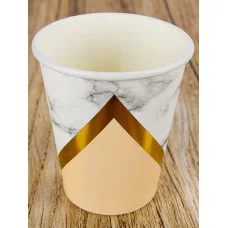 Бумажные стаканы с тиснением Нежный мрамор, 250 мл, 6 шт ФЛ-2789