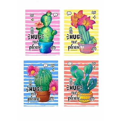 БЛОКНОТ А6 40л. на гребне ЦВЕТУЩИЕ КАКТУСЫ Б40-5878 ассорти, клетка