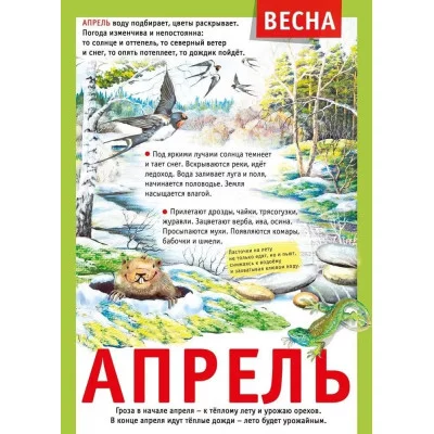Мини-плакат "12 месяцев: Апрель", изд.: Горчаков 460326240600771497