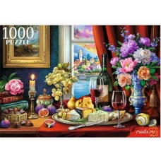 ПАЗЛЫ 1000 элементов. НАТЮРМОРТ С ВИНОМ Ф1000-9937
