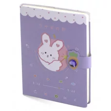 Подарочный блокнот 12,5 см * 17,5 7БЦ, Alingar, ламинация soft touch клапан на магн со стразой, 95л. Зайка-волшебник AL12070