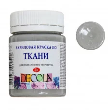 Краска по ткани акрил 50мл банка ЗХК "Декола" Серая 4128814 7316643
