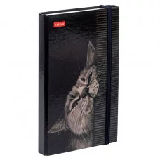 Записная книжка 80-50л А6ф с твердой обложкой клапаном на резинке гребне -Мур-Мяу- 80-50ЗКт6Вгр_32861