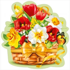 Украшение Весенняя корзина-Тюльпаны 079517 079.517