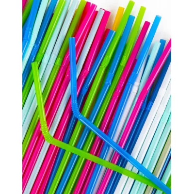 Трубочки для коктейлей гофрированные, пластиковые 5 х 240 мм, цветные КОМПЛЕКТ 10 штук, LAIMA, 6083