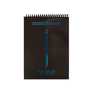 Скетчбук А5 Pen sliced Blackout (7БЦ, мат лам+выб лак+неон, 32 л, 120г, черный блок) С64-4244