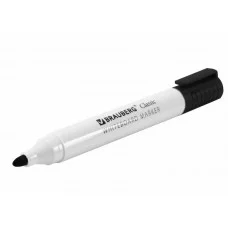 Маркер стираемый для белой доски ЧЕРНЫЙ, BRAUBERG "CLASSIC", 3 мм, с клипом, 152113