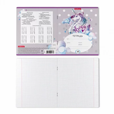 Тетрадь школьная ученическая ErichKrause® Dream Unicorn, 18 листов, клетка 49177