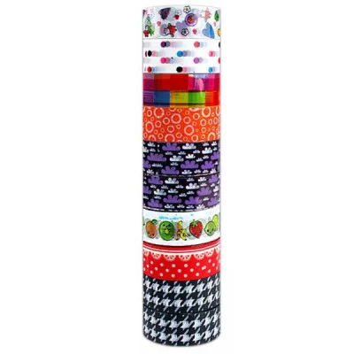 Клейкая лента декоративная 15мм*2м полипропилен 10шт/уп ассорти DARVISH DV-9197 362755