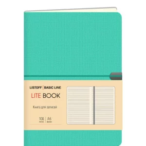 КНИГА для записей А6, 100л. Иск.кожа. Интегральн. LITE BOOK Аквамариновый КЗЛТК61003627