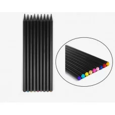 Карандаш чернографитный НВ корпус черный заточенный со стразой из акрила МИКС 679304