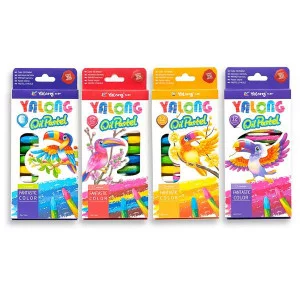 Пастель масляная Yalong "Toucan", 12 цветов, шестигранная, картонная упаковка, европодвес YL95086-12