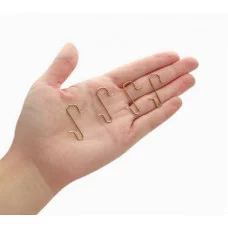 Набор металлических крючков (для ёлочных украшений) 50 шт золотистые 3*1,2cм НУ-9914