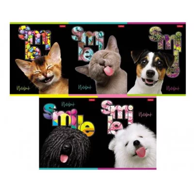 Тетрадь 80л А5ф клетка 65г/кв.м на скобе серия  -Улыбнись- ТК8378