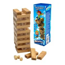 Деревянная игрушка. Игра "Башня. Высотка" (25см) ИД-0373