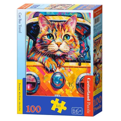 Пазлы 100 "Кот-путешественник" В-111275