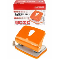 Дырокол (ДР-2785), на 30л., метал./к в карт. коробке, оранжевый ДР-2785