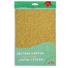 Картон цветной с пайетками А4 04л 04цв "Битое стекло" е/п АППЛИКА С3826-01 181735