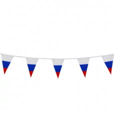 Гирлянда из флагов России, длина 5 м, 10 треугольных флажков 20х30 см, BRAUBERG/STAFF, 550186, RU27