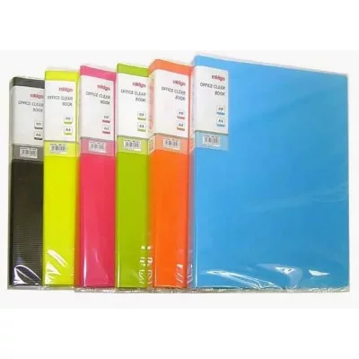 Папка на 20 карманов А4 BQ-147 "Полоска" корешок 10мм, вкладыш на корешке, цвета ассорти МК-20А 306245