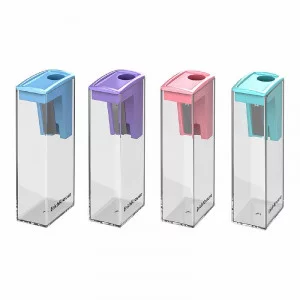 Точилка пластиковая ErichKrause City Pastel с контейнером ассорти, 1шт 61275