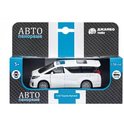 Машинка металлическая 1:43 Toyota Alphard, белый, откр. двери, инерция Автопанорама 17,5*12,5*6,5 см JB1251029