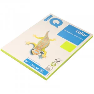 Бумага IQ Color neon А4, 80г/м2, 100л. зелёный неон Mondi 088829