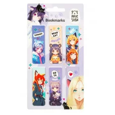 Закладки магнитные для книг, 6шт., MESHU "Neko", глянцевая ламинация 367062