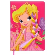 Блокнот-тетрадь: "ПРИНЦЕССА"; обложка-твёрдый переплёт с поролоном, матовый ламинат,цветная с рисунк МС-6923