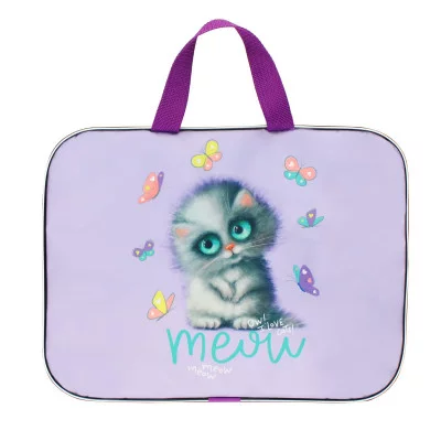 Папка А4 ткань молния вокруг/ручки тесьма/бок 7см "Meow Cat" ATTOMEX 3076400 709345