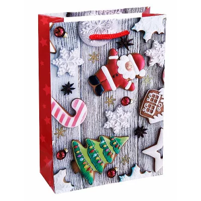 Пакет подарочный с глянцевой ламинацией 14x20x6,5 см (MS) Новогоднее печенье, 157 г ПКП-5648