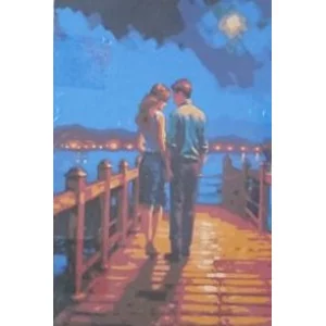 Картина по номерам на холсте 50х40 "Влюблённые ночью на пристани" Знайленд КН5041026