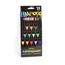 Карандаши 12цв., ТМ "Лимпопо" "Черные"  пластиковые КарЦ1223