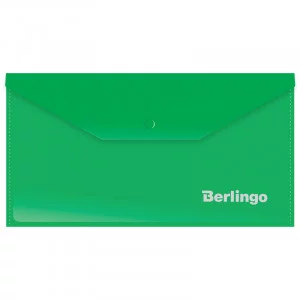 Папка-конверт на кнопке C6, 180мкм, зеленая BERLINGO* 153946