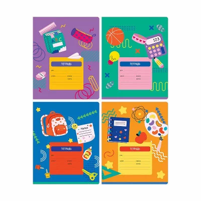 Тетрадь 24л., линия BG "Bright school", выб. лак, 70г/м2 344398