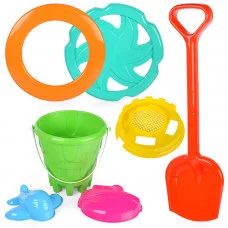 Набор летний №3 (ведро + сито + кольцо + звезда + 2 формочки + лопата) НЛ №3-Л